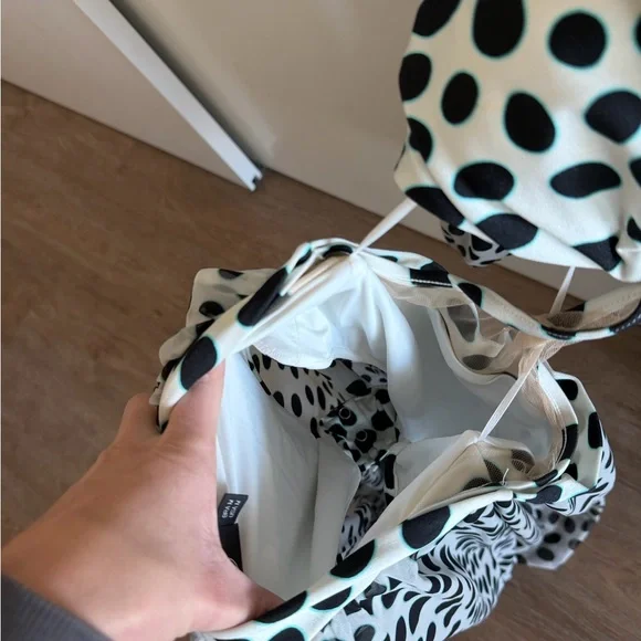 PatBO Black and White Polka Dot Dress